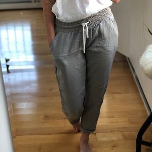 Gray linen Athleta pants